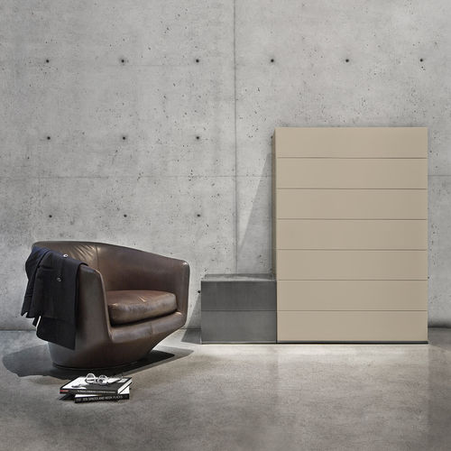 Chiffonnier contemporain - BRIX - BENSEN - en bois laqué / blanc / beige