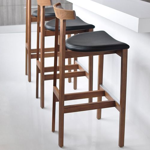 Chaise de bar contemporaine - TORII - BENSEN - d'intérieur / en tissu / en cuir