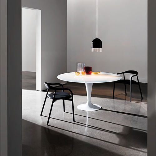 Table à manger contemporaine - FLÛTE - Sovet Italia - en verre trempé / en verre dépoli / en céramique