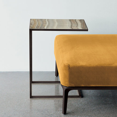 Table d'appoint contemporaine - QUADRO - Sovet Italia - en verre fumé / en verre dépoli / en céramique