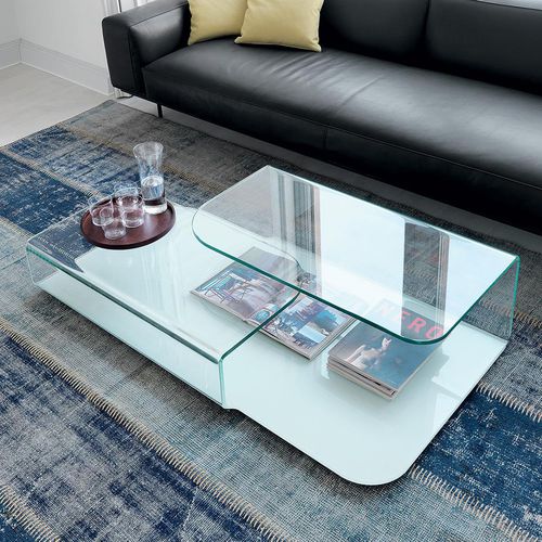 Table basse contemporaine - HUG - Sovet Italia - en verre / avec piètement en verre / rectangulaire