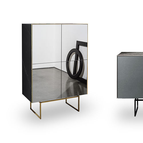 Buffet haut - MAGDA - Sovet Italia - contemporain / en métal / en marbre