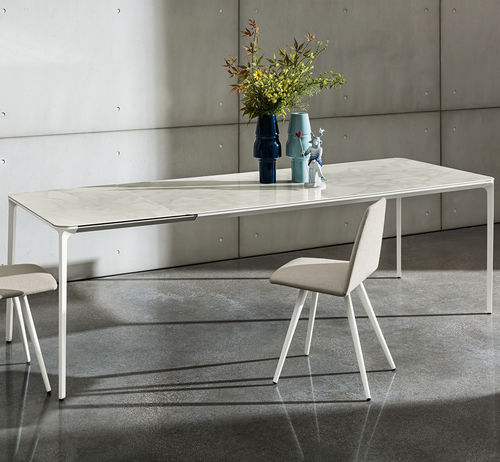 Table à manger contemporaine - SLIM - Sovet Italia - en bois / en verre trempé / en verre laqué