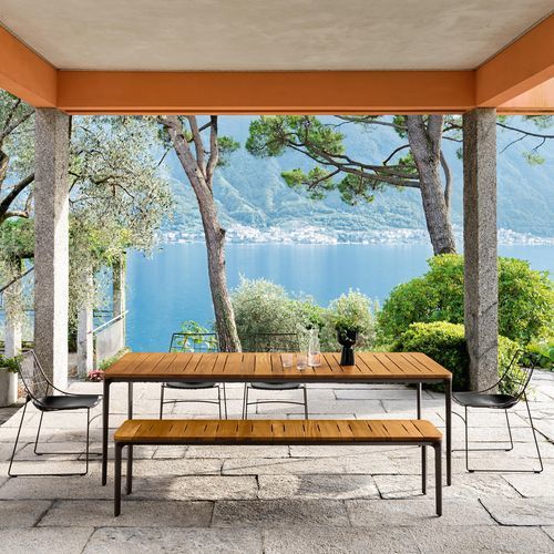 Table à manger design minimaliste - SLIM - Sovet Italia - en teck / en iroko / en céramique