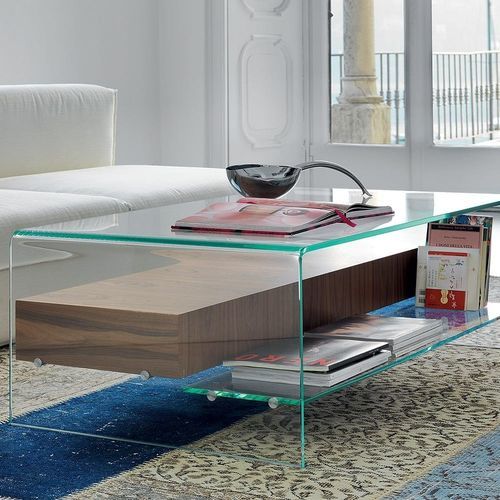 Table basse contemporaine - BRIDGE  - Sovet Italia - en verre / avec piètement en verre / rectangulaire