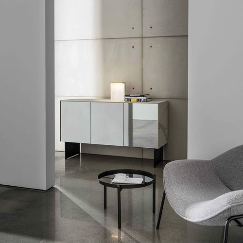 Buffet sur pieds hauts - KALA - Sovet Italia - contemporain / bois / à portes battantes