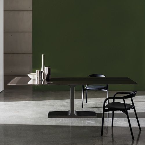 Table à manger contemporaine - PALACE  - Sovet Italia - en verre dépoli / en céramique / avec piètement en métal laqué