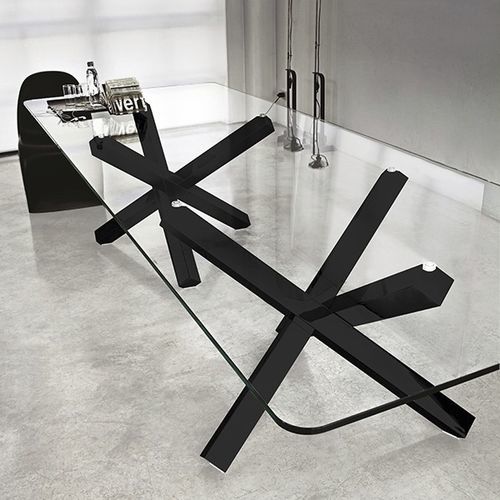 Table à manger contemporaine - AIKIDO  - Sovet Italia - en verre trempé / en verre dépoli / en céramique