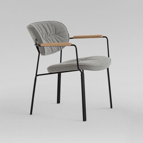 Fauteuil contemporain - Algo - NOTI - en tissu / en cuir / en hêtre