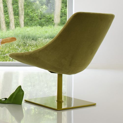 Fauteuil contemporain - MISHELL - NOTI - en tissu / en métal / avec repose-tête