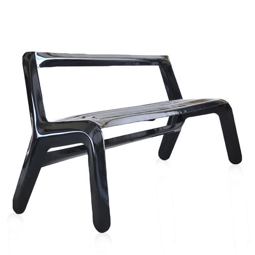 Banc public contemporain - UNTERDRUCK II - ZIETA - en inox / avec dossier