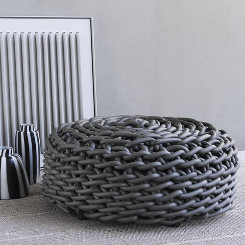 Pouf contemporain - REBELS - COVO - en néoprène® / rond / fait main