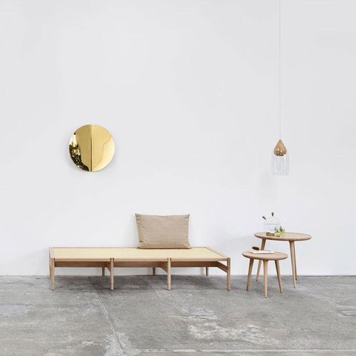 Méridienne contemporaine - WINSTON - Mater Design - en coton / en bois laqué mat / écolabel FSC