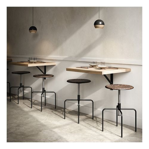 Tabouret de bar contemporain - MASK  - Mater Design - en plastique / à hauteur réglable / rond