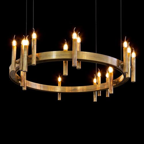 Lustre contemporain - SHIRO : SHSR100BRBUR - Brand van Egmond - en verre / en acier / professionnel