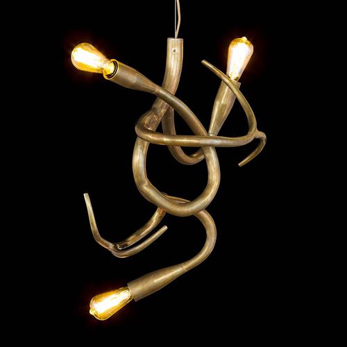 Lustre design original - EDISON'S TAIL : ED3BRBUR - Brand van Egmond - en verre / en acier / professionnel