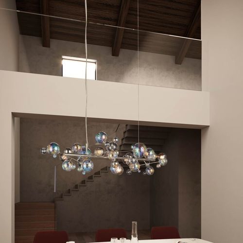 Lustre contemporain - BUBBLES - Brand van Egmond - en verre / en métal / 5 ampoules