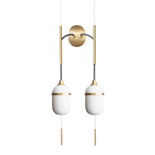 Applique murale contemporaine - DUO FLEUR DE KAOLIN - Designheure - d'intérieur / en laiton brossé / en porcelaine