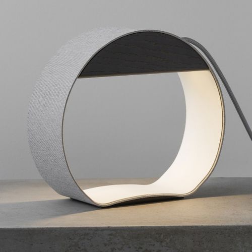 Lampe de table - SMALL CIRCLE EAU DE LUMIÈRE - Designheure - en aluminium / en tissu / en marbre