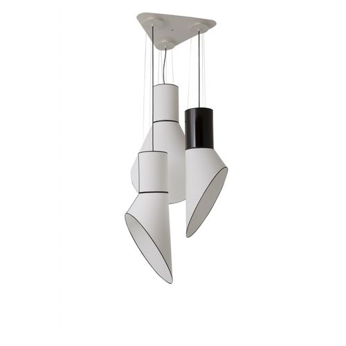 Lustre contemporain - CARGO - Designheure - en acier laqué / en tissu / en PVC