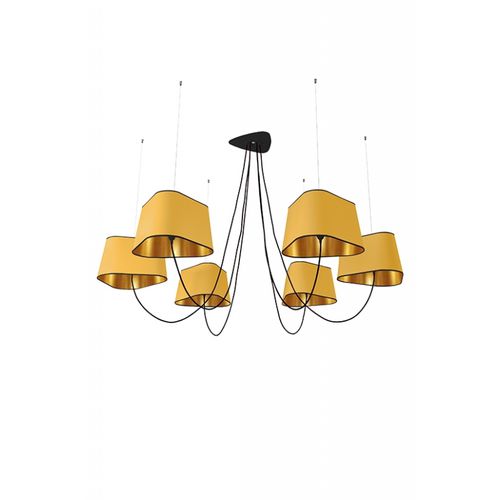 Lustre contemporain - NUAGE - Designheure - en acier laqué / en tissu