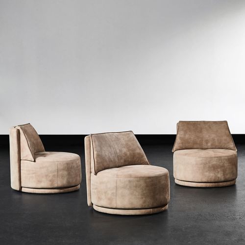Chauffeuse contemporaine - GUETAN - XVL HOME COLLECTION - en cuir / en tissu / grise