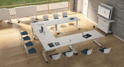 Table de réunion contemporaine - WINGLET - Bralco - en chêne / en noyer / en mélaminé