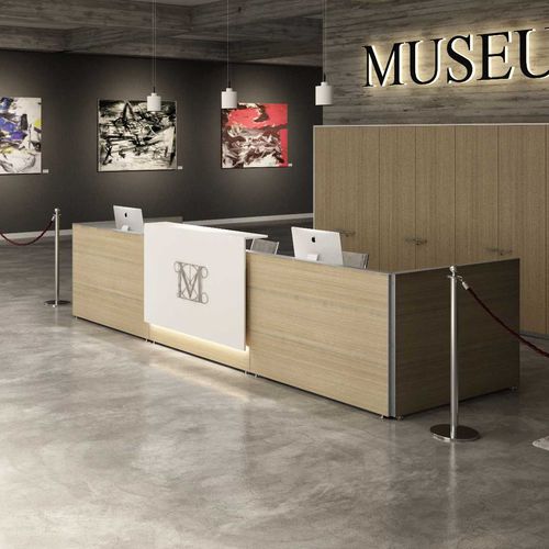 Banque d'accueil modulable - RECEPTION - Bralco - en placage de bois / en mélaminé