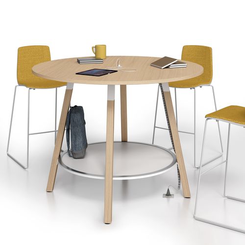 Table de réunion contemporaine - POLARE - Bralco - en bois / en métal / avec piètement en bois