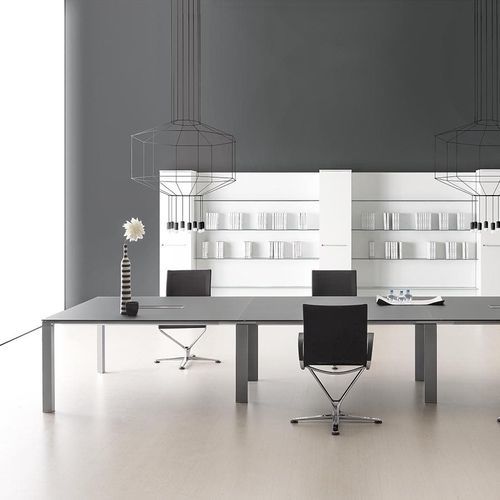 Table de réunion contemporaine - DV901 VERTIGO - Della Valentina Office - en stratifié / en métal / en grès cérame