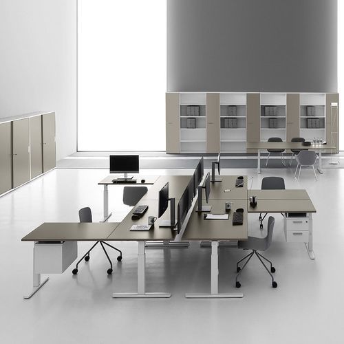 Bureau pour open space - DV803 NOBU - Della Valentina Office - sur pied / de 2 à 4 personnes / pour 2 personnes