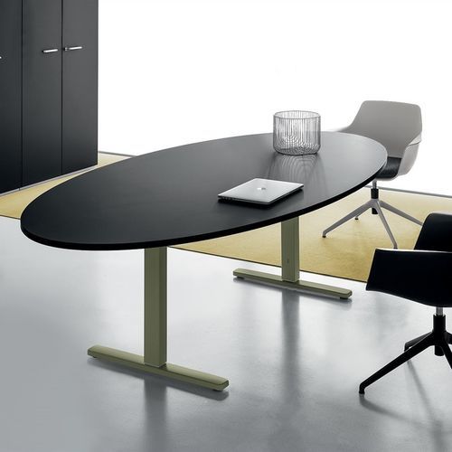 Table de réunion contemporaine - DV803 NOBU - Della Valentina Office - en bois / avec piètement en métal / rectangulaire