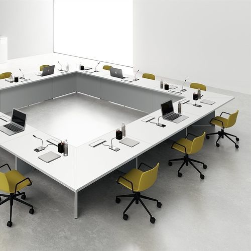 Table de réunion contemporaine - DV990 SPECIAL  - Della Valentina Office - en bois / avec piètement en métal / rectangulaire