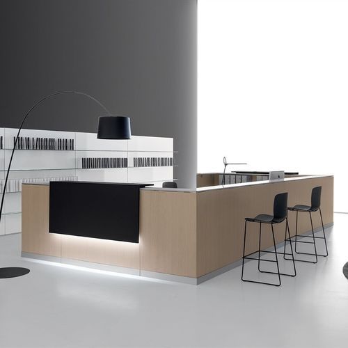 Banque d'accueil modulable - DV703 QUBO - Della Valentina Office - en bois / pour bureau / pour hôtel