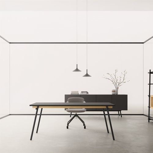 Bureau sur pied - KNOT - Della Valentina Office - contemporain / en bois / droit