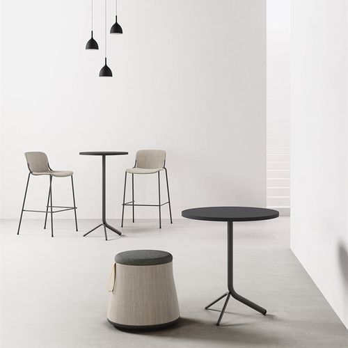 Table contemporaine - SLING - Della Valentina Office - en bois / avec piètement en métal / ronde