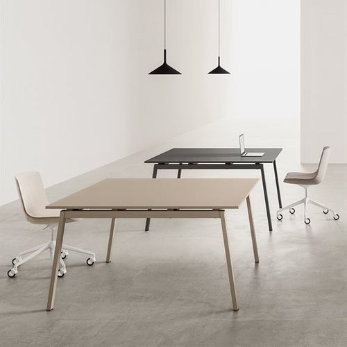 Table de réunion contemporaine - MONOCHROME - Della Valentina Office - en bois / avec piètement en métal / rectangulaire
