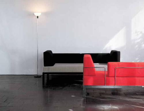 Canapé contemporain - Lehni - en tissu / rouge / 2 places