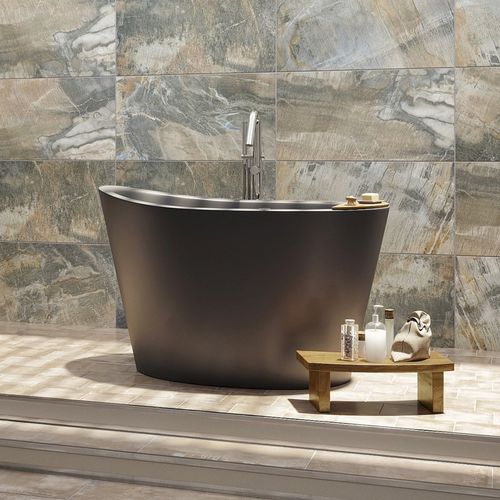 Baignoire ovale - TRUE OFURO TRANQUILITY - Aquatica Marmite SP. Z.o.o - en îlot / pour habitat / en fonte minérale