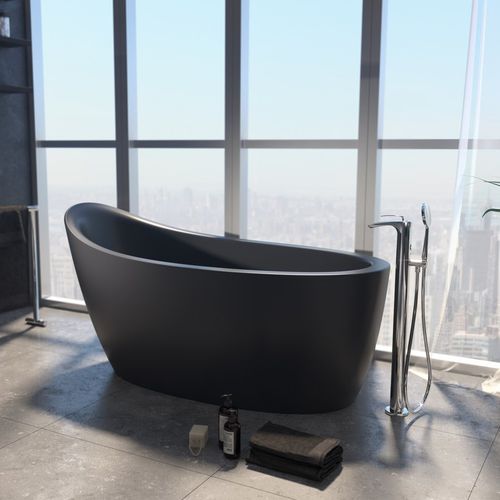 Baignoire ovale - EMMANUELLE 2-BLCK - Aquatica Marmite SP. Z.o.o - en îlot / pour habitat / en Solid Surface