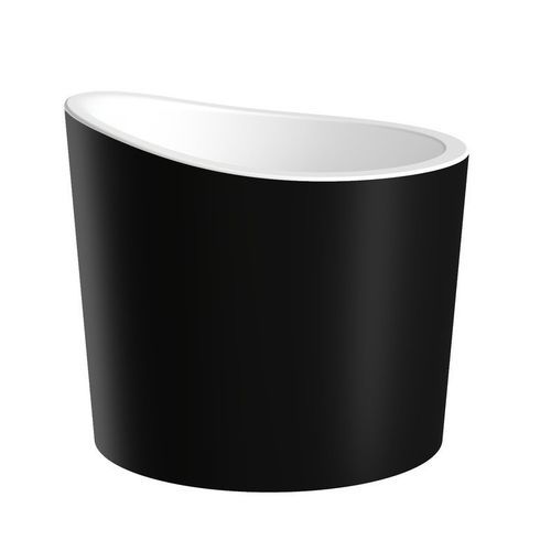 Baignoire ronde - TRUE OFURO MINI-BLCK-WHT - Aquatica Marmite SP. Z.o.o - à poser / pour habitat / en fonte minérale