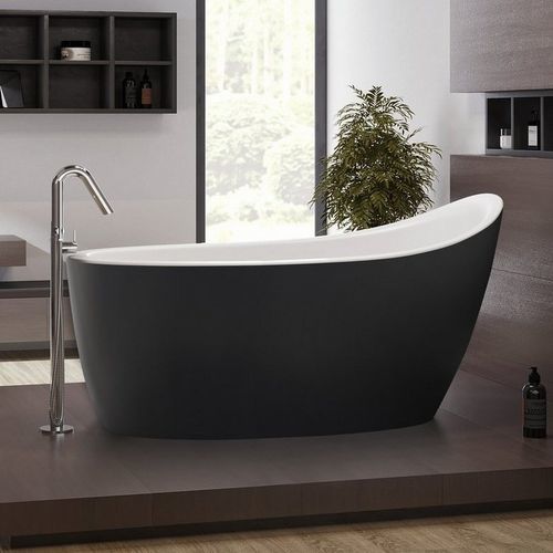 Baignoire en îlot - EMMANUELLE 2 BLCK-WHT - Aquatica Marmite SP. Z.o.o - pour habitat / en Solid Surface / en acier