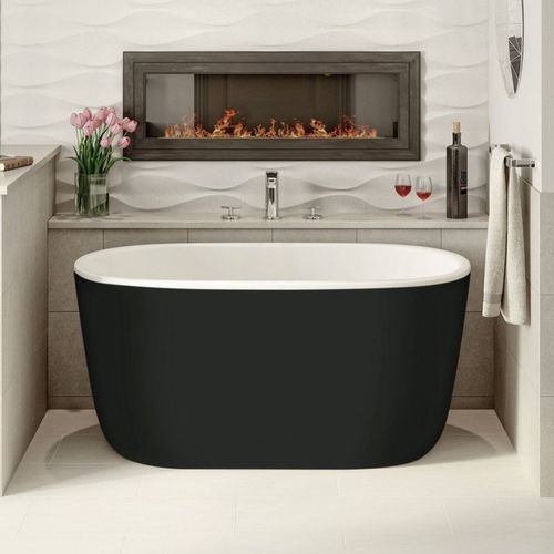 Baignoire ovale - LULLABY-NANO-BLCK-WHT™ - Aquatica Marmite SP. Z.o.o - en îlot / pour habitat / en Solid Surface