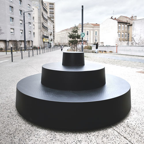 Banc public contemporain - PPGDM - TF URBAN - en acier / avec dossier / sans accoudoirs