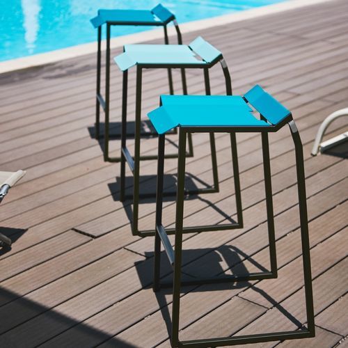 Tabouret de bar contemporain - PLEATS - TF URBAN - en acier / avec piètement en acier / 4 pieds
