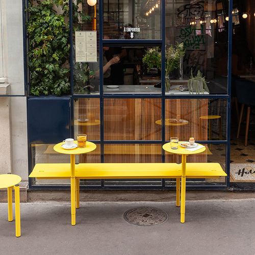 Ensemble table et bancs contemporain - BANCO - TF URBAN - en aluminium / en acier / de terrasse