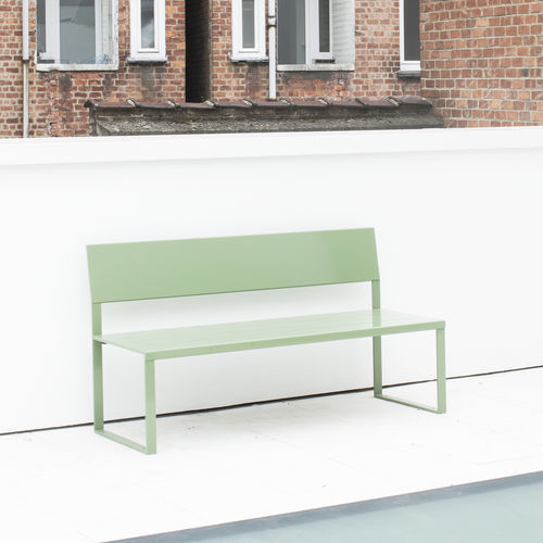 Banc public contemporain - SOFT - TF URBAN - en acier inoxydable / avec dossier / sans accoudoirs