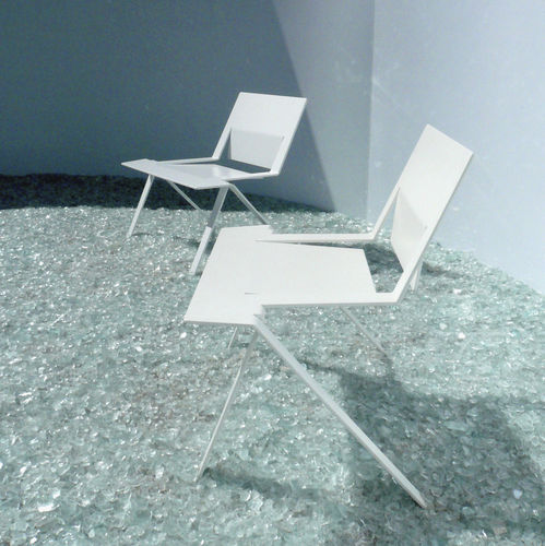 Chaise contemporaine - ICILA - TF URBAN - d'extérieur / en acier / avec piètement en acier