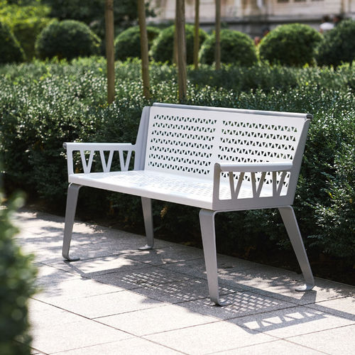 Banc public contemporain - SOFA - TF URBAN - en acier / avec dossier / avec accoudoirs