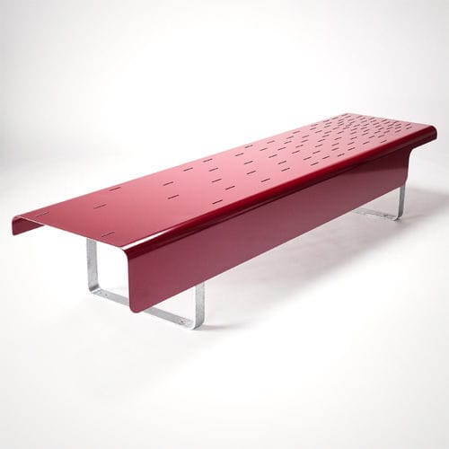Banc public contemporain - LES ACOLYTES - TF URBAN - en acier / sans dossier / sans accoudoirs